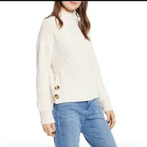 Madewell Mockneck side button sweater